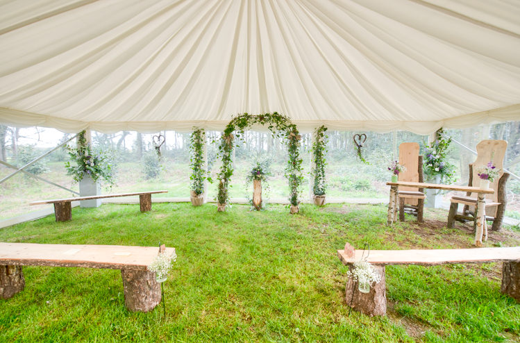 Ceremony Arch Marquee Rustic Woodland Glade Wedding http://razzleberryphotography.co.uk/