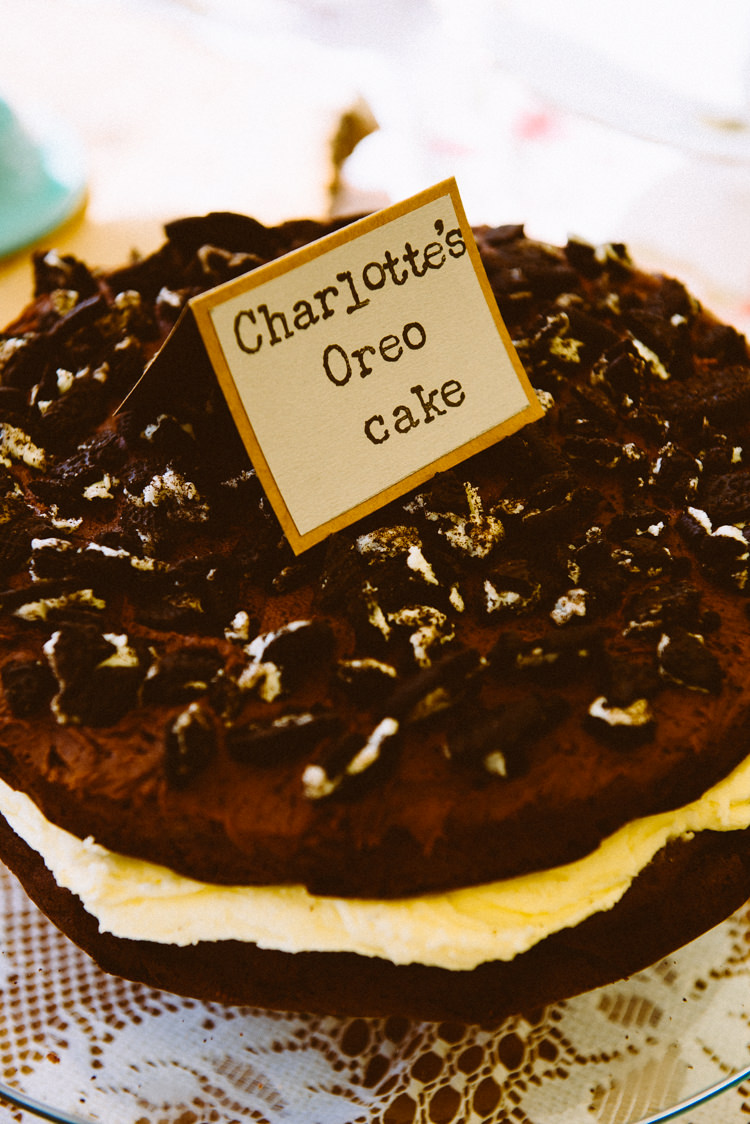 Chocolate Oreo Cake Eclectic Crafty Village Hall Wedding http://www.edgodden.co.uk/