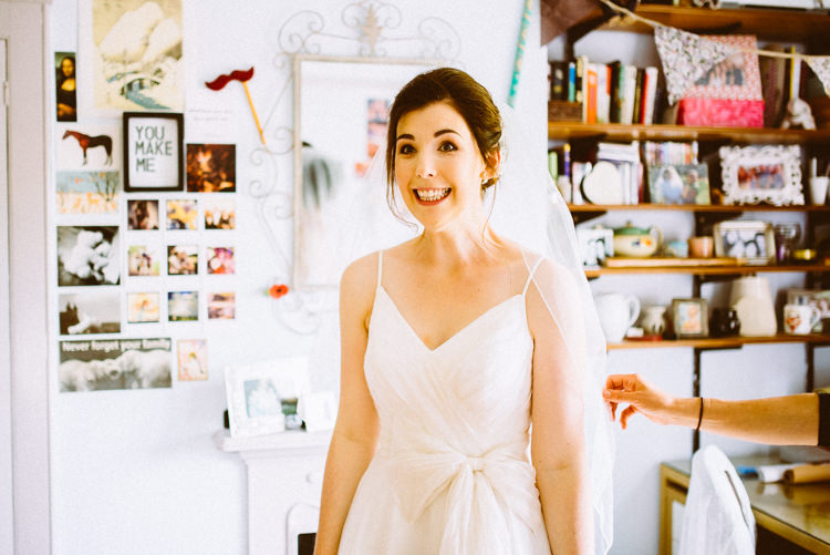 Short Veil Bride Bridal Eclectic Crafty Village Hall Wedding http://www.edgodden.co.uk/