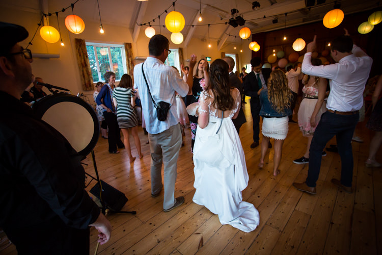 Festoon Lights Lanterns Colourful DIY Village Hall Wedding http://samanthagilrainephotography.com/