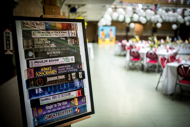 VHS Video Table Seating Plan Chart Quirky Film DIY Wedding http://jamestraceyphotography.com/