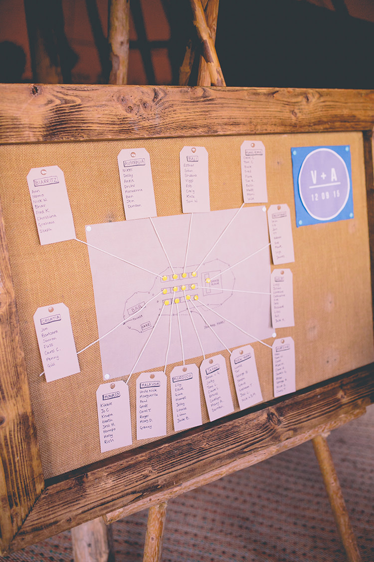 Hessian Frame Luggage Tag Table Plan Seating Chart Chilled Festival Lavender Wedding http://storyandcolour.co.uk/