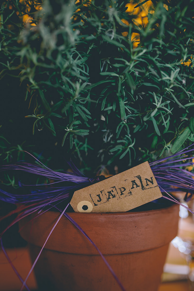 Luggage Tag Table Name Country Chilled Festival Lavender Wedding http://storyandcolour.co.uk/