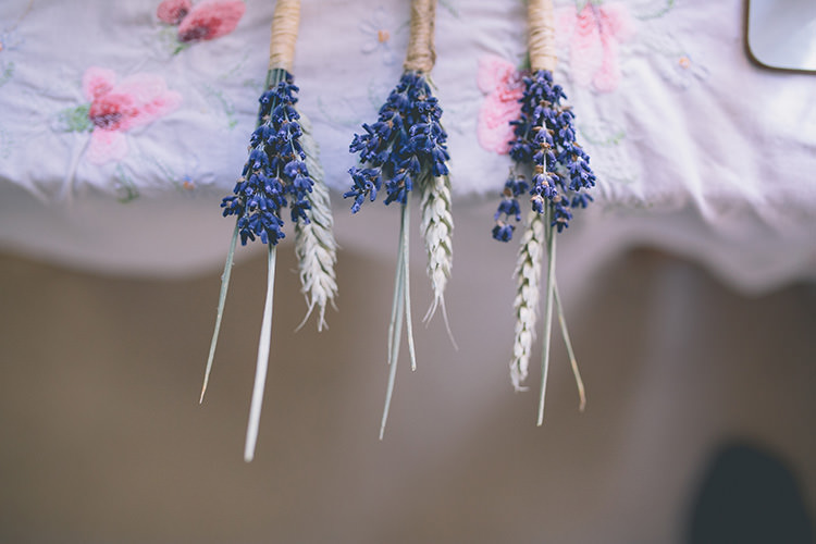 Wheat Buttonholes Twine Chilled Festival Lavender Wedding http://storyandcolour.co.uk/