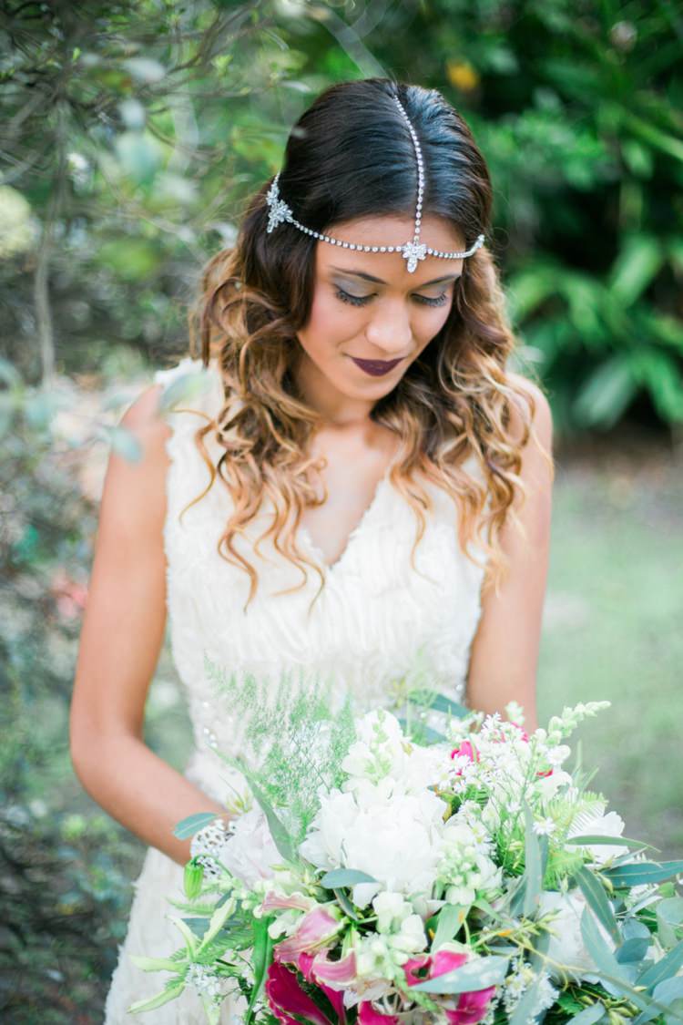 Boho Bohemian Forehead Headdress Accessory Bride Bridal Quirky Vintage Kiss Wedding Ideas http://www.sarahheartsphotography.com/