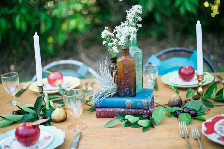 Bottles Flowers Quirky Vintage Kiss Wedding Ideas http://www.sarahheartsphotography.com/