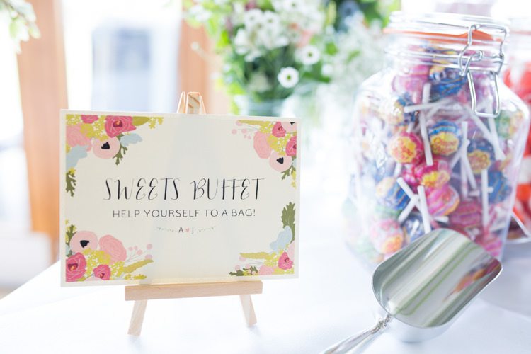 Sweet Table Sign Pretty Fresh Summer Wedding http://www.charlotterazzellphotography.com/