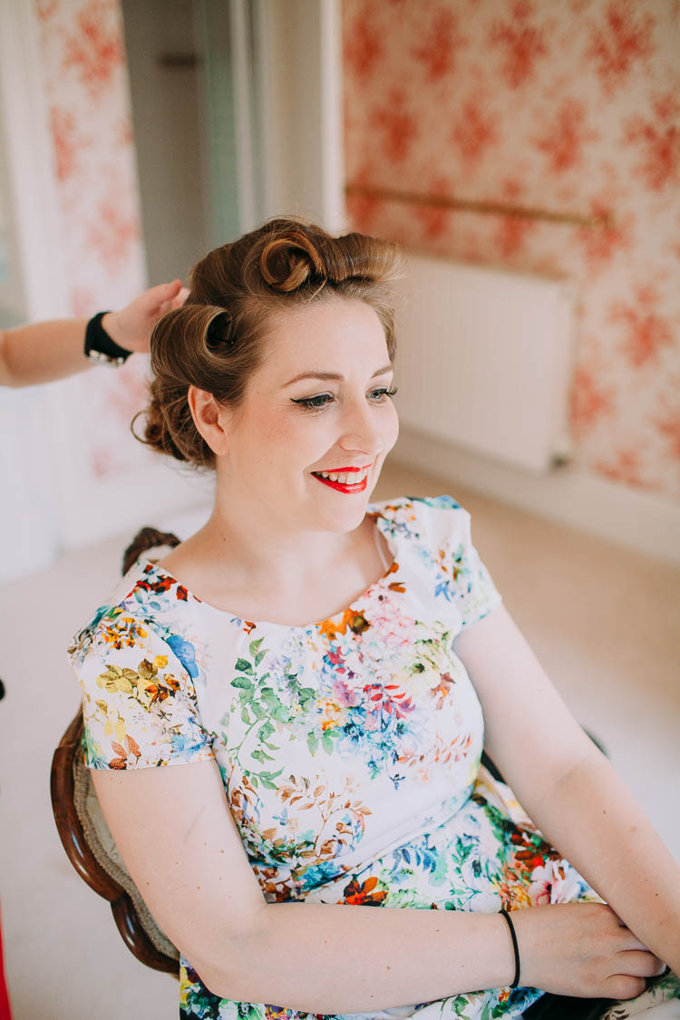 Vintage Hair Make Up Bride Bridal Quirky Stylish Home Made Woodland Wedding http://bloomweddings.co.uk/