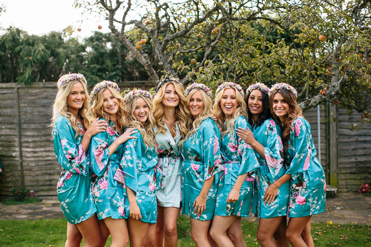 Bride Bridesmaids Dressing Gowns Bohemian Floral Vineyard Wedding http://albertpalmerphotography.com/