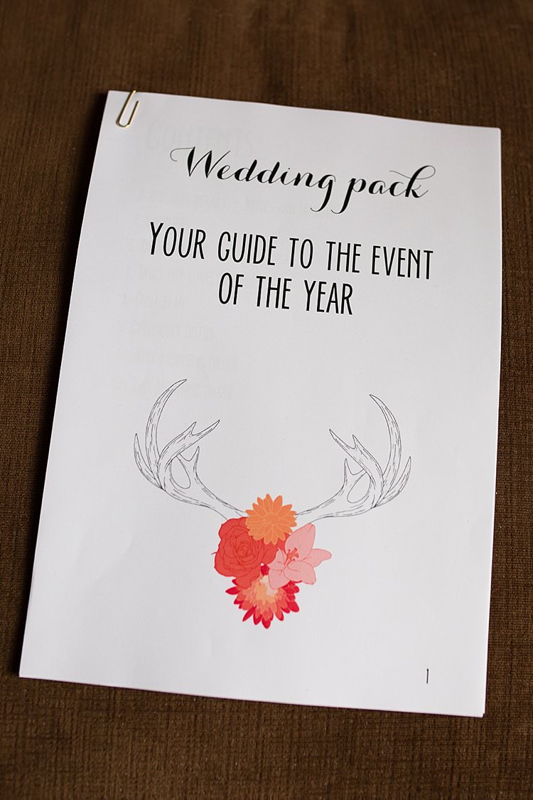 Antler Floral Stationery Order of Day Bright Fresh Mexican Inspired Wedding http://www.photographybykatie.co.uk/