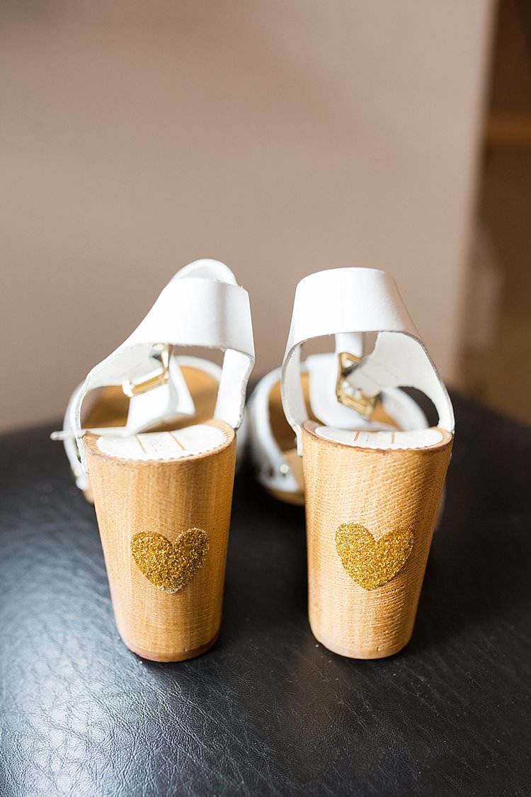 Clogs Shoes Bride Bridal Heels Heart Glitter Gold Bright Fresh Mexican Inspired Wedding http://www.photographybykatie.co.uk/