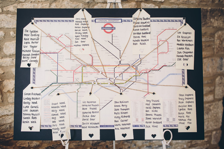 Underground Train Tube Station Map Seating Table Plan Chart Great British Tea Party Wedding http://www.kategrayphotography.com/