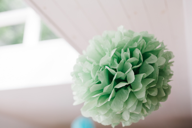 Mint Green Pom Pom Relaxed DIY Pastel Wedding http://www.honeyandthemoonphotography.co.uk/