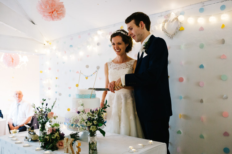 Paper Cut Out Backdrop Relaxed DIY Pastel Wedding http://www.honeyandthemoonphotography.co.uk/