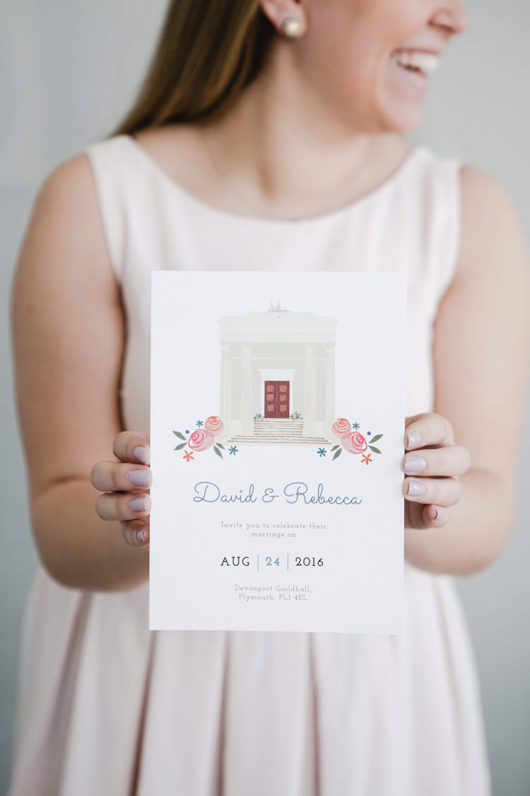Illustrated Venue Floral Stationery Invitation Spring Time Chic Wedding Ideas http://graceelizabethphotography.com/