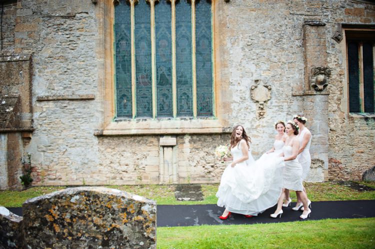 White Bridesmaid Dresses Country Tea Party Film Wedding http://www.bloomingphotography.co.uk/