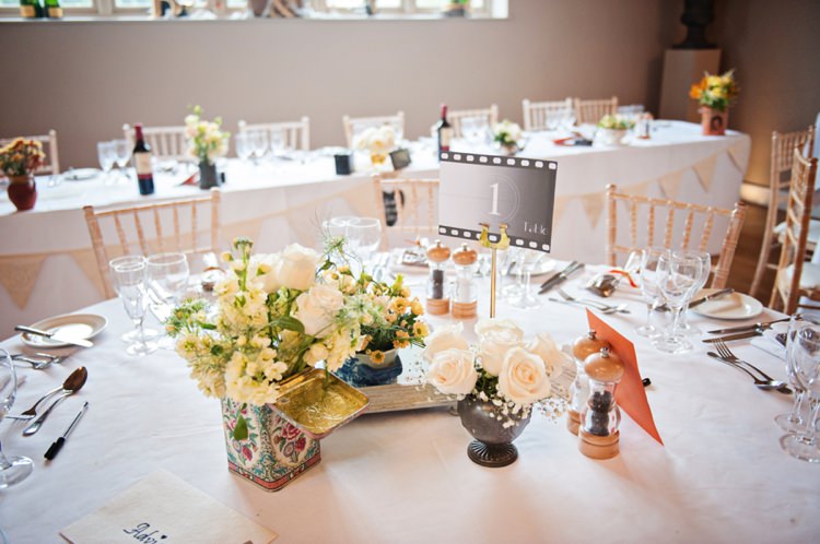 Decor Flowers Centrepiece Country Tea Party Film Wedding http://www.bloomingphotography.co.uk/