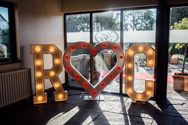 Letter Lights Heart Pink Winter Wonderland Wedding http://www.struthphotography.com/