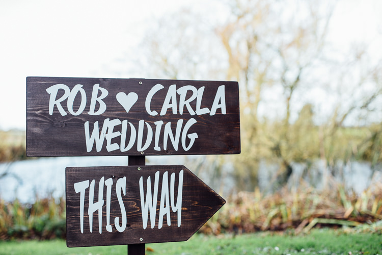 Rustic Wooden Sign Post Pink Winter Wonderland Wedding http://www.struthphotography.com/
