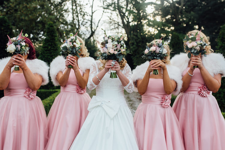 Bouquets Flowers Bridesmaids Bride Bridal Pink Winter Wonderland Wedding http://www.struthphotography.com/