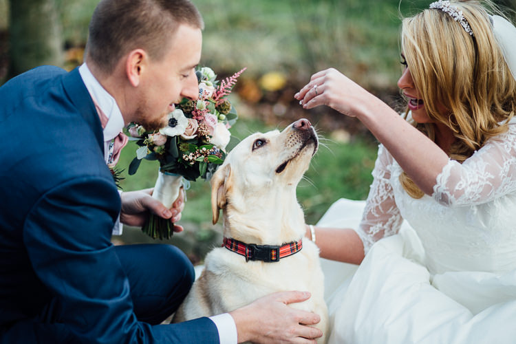 Dog Pet Pink Winter Wonderland Wedding http://www.struthphotography.com/