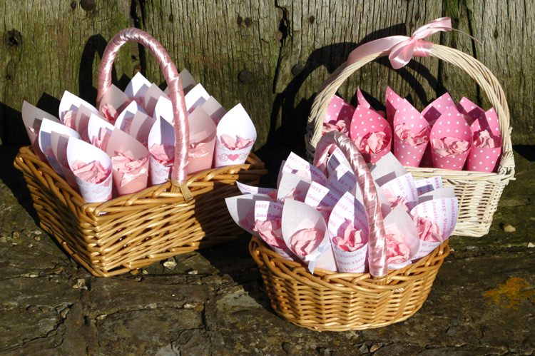 Confetti Baskets. Credit- The Real Flower Petal Confetti Company