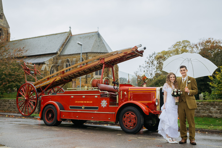 Vintage Fire Engine Transport Autumn Literary Hand Made Wedding http://jamesandlianne.com/