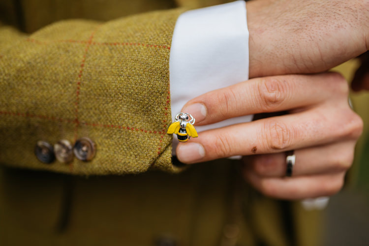 Bee Cufflinks Groom Autumn Literary Hand Made Wedding http://jamesandlianne.com/