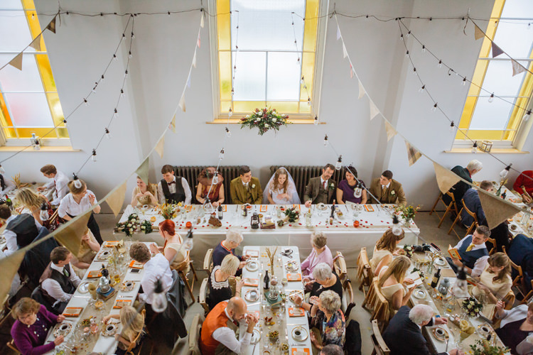 Bunting Festoon Lights Autumn Literary Hand Made Wedding http://jamesandlianne.com/