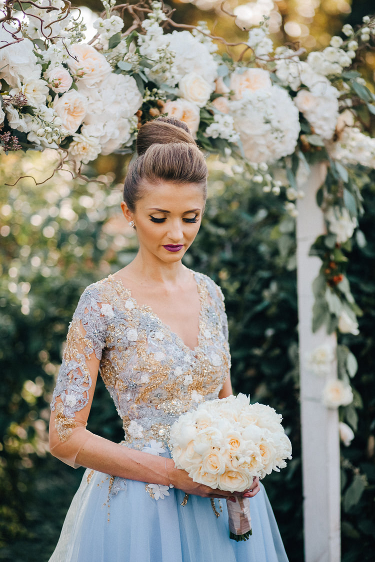Blue Dress Pale Bride Bridal Gown Pink Gold Wedding Romania http://www.framesandtales.com/