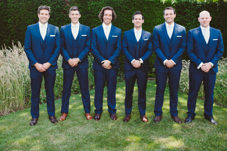Navy Suits Groomsmen Mint Gold Peach Summer Marquee Wedding http://elizaclaire.com