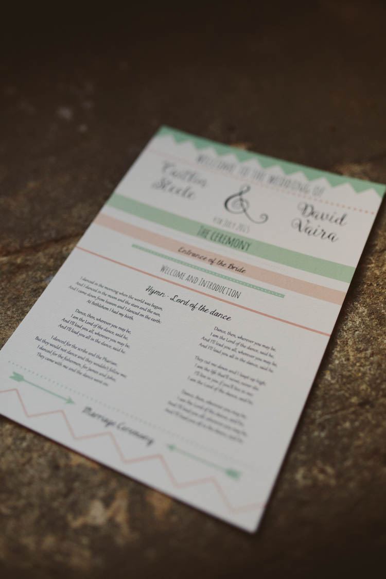 Stationery Order Service Mint Gold Peach Summer Marquee Wedding http://elizaclaire.com
