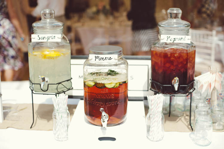 Drink Dispensers Bar Station Mint Gold Peach Summer Marquee Wedding http://elizaclaire.com