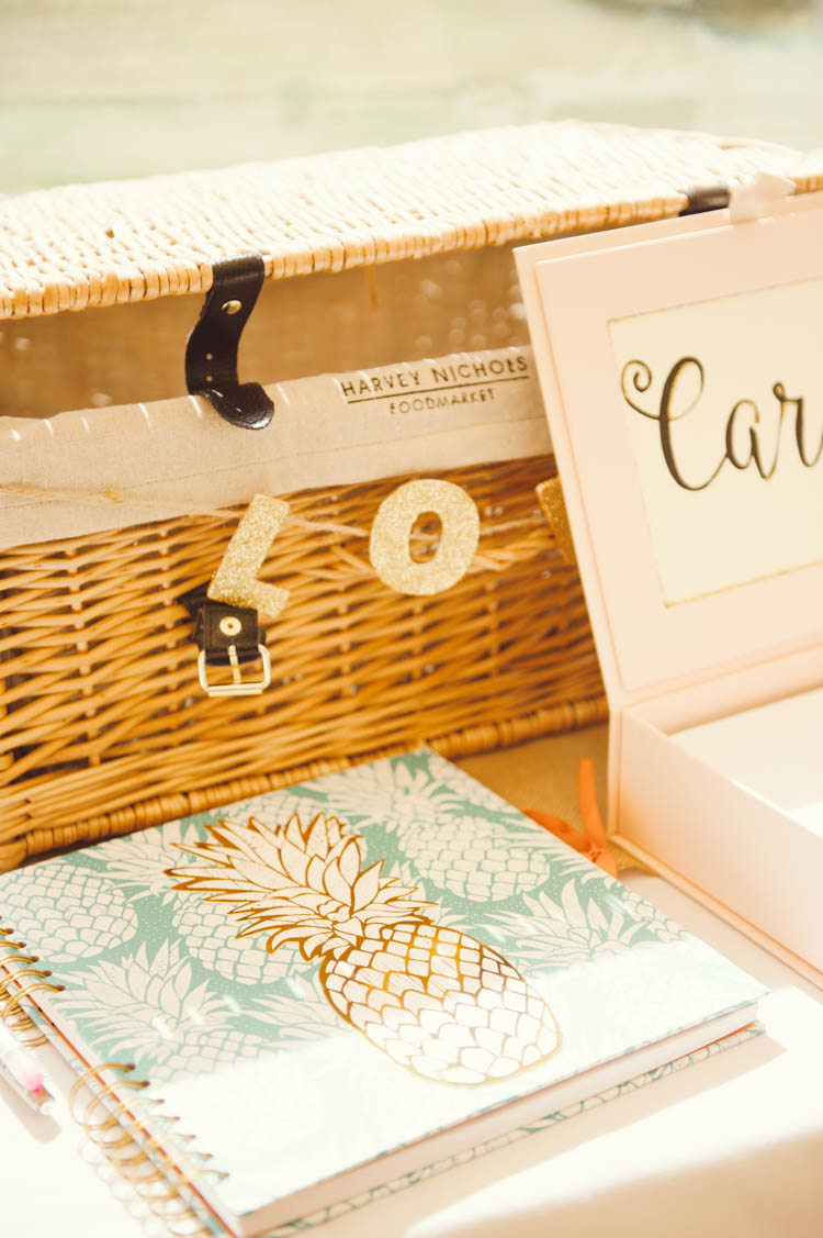 Pineapple Guest Book Mint Gold Peach Summer Marquee Wedding http://elizaclaire.com