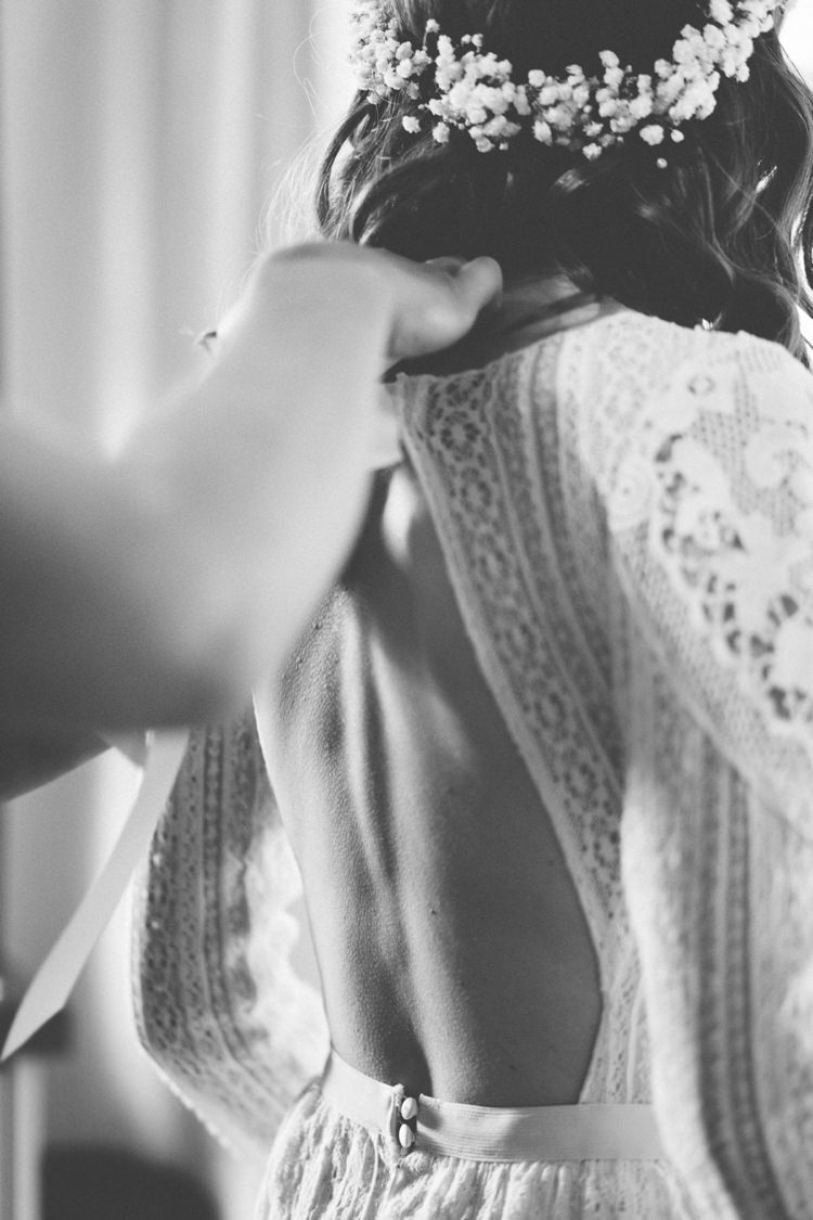 Free People Backless Dress Gown Bride Bridal Bohemian Loch Pine Forest Wedding http://solenphotography.co.uk/