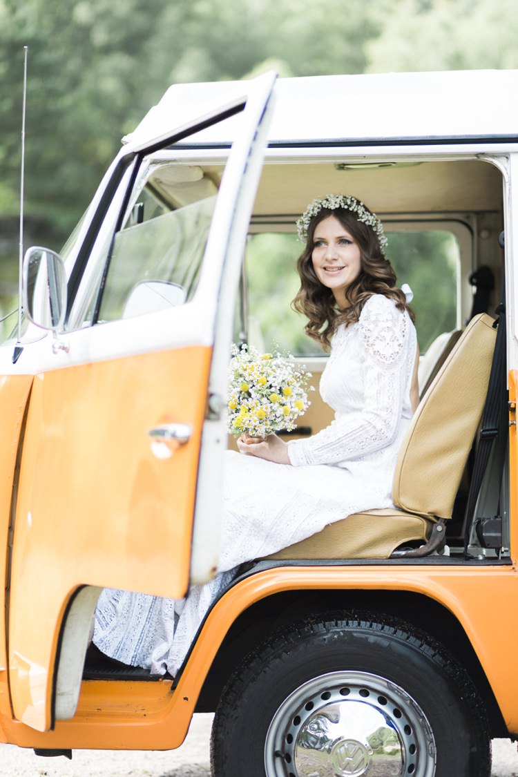 VW Camper Bohemian Loch Pine Forest Wedding http://solenphotography.co.uk/