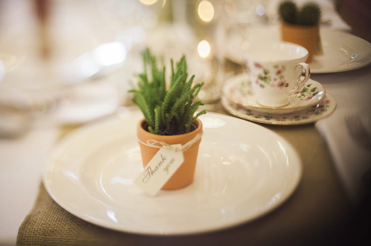 Potted Succulent Favour Bohemian Loch Pine Forest Wedding http://solenphotography.co.uk/