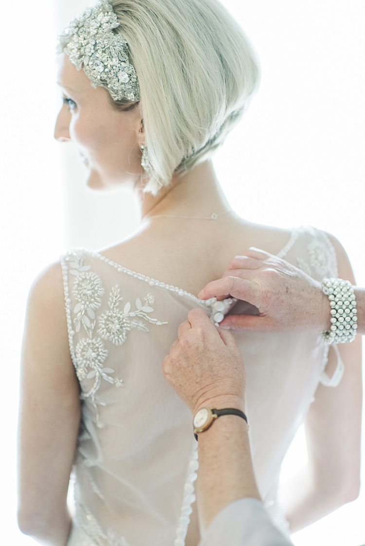 Bob Short Hair Bride Bridal Embellished Sheer Back Gown Dress Accessory Pretty Pastel Sparkly Wedding https://www.georgimabee.com/