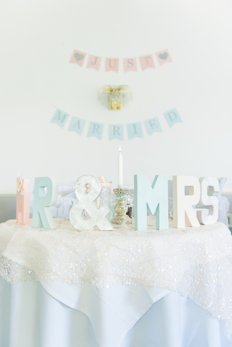 Sweetheart Table Bunting Backdrop Mr Mrs Pretty Pastel Sparkly Wedding https://www.georgimabee.com/