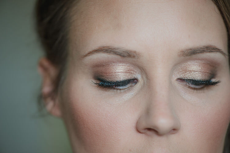 Eye Make Up Bride Bridal Smokey Metallic Copper Pretty Blue Country Barn Spring Wedding http://karenflowerphotography.com/