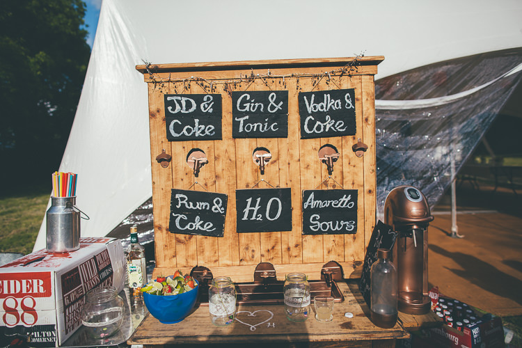 Wooden Bar Drinks Station Rustic Relaxed DIY Family Friendly Wedding http://www.mattwillisphotography.com/