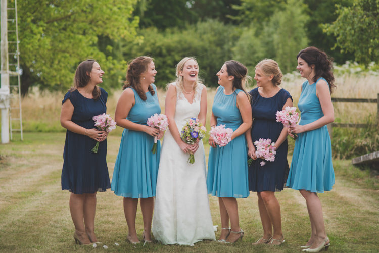 Blue Navy Powder Bridesmaid Dresses Short Victorian Railway Station Wedding http://annamorganphotography.co.uk/