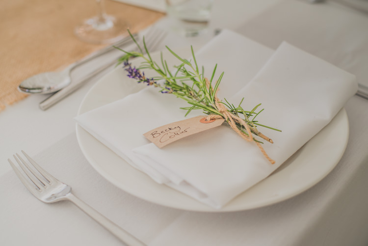 Rosemary Lavender Place Setting Name Tag Luggage Victorian Railway Station Wedding http://annamorganphotography.co.uk/