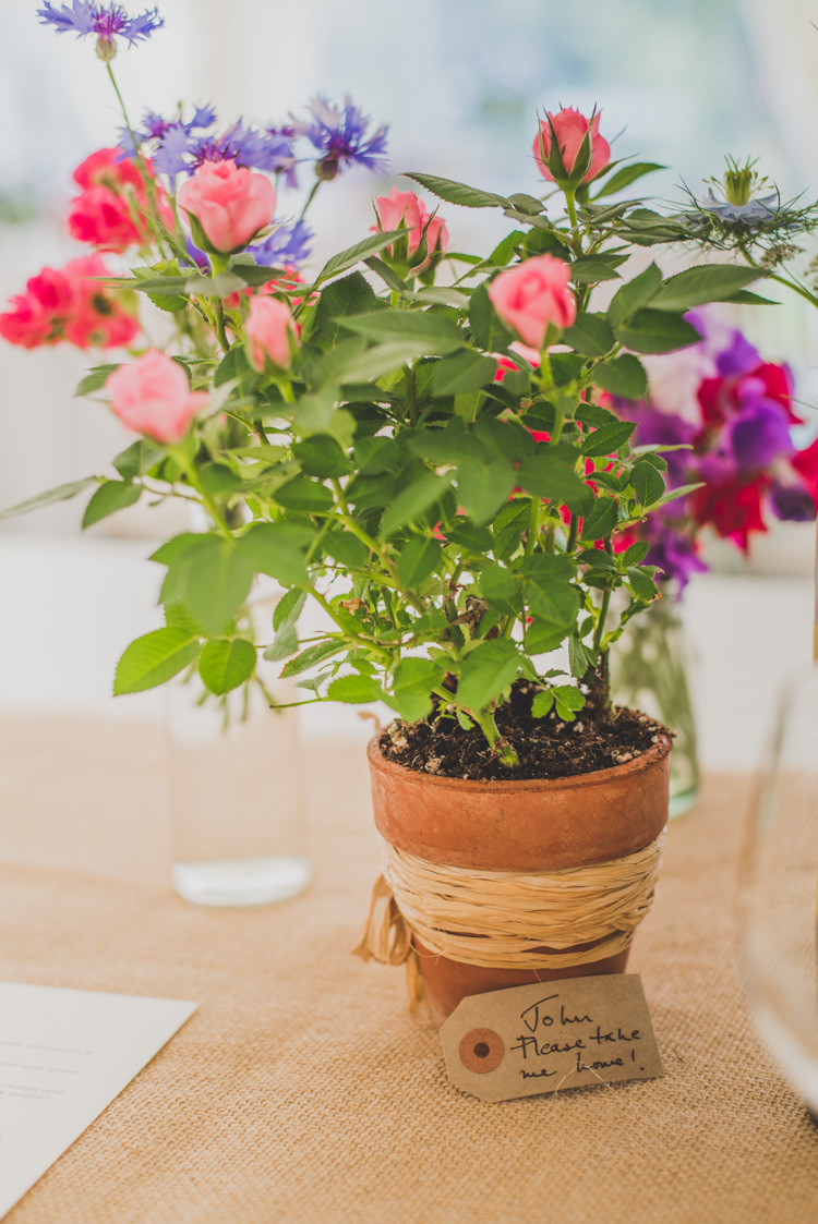 Potted Plants Flowers Centrepiece Victorian Railway Station Wedding http://annamorganphotography.co.uk/