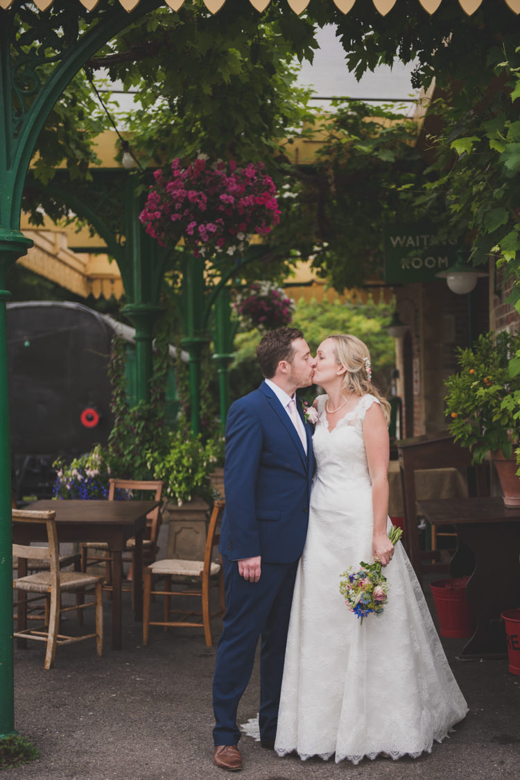 Forget Me Not Designs Lace Dress Gown Bride Bridal Victorian Railway Station Wedding http://annamorganphotography.co.uk/