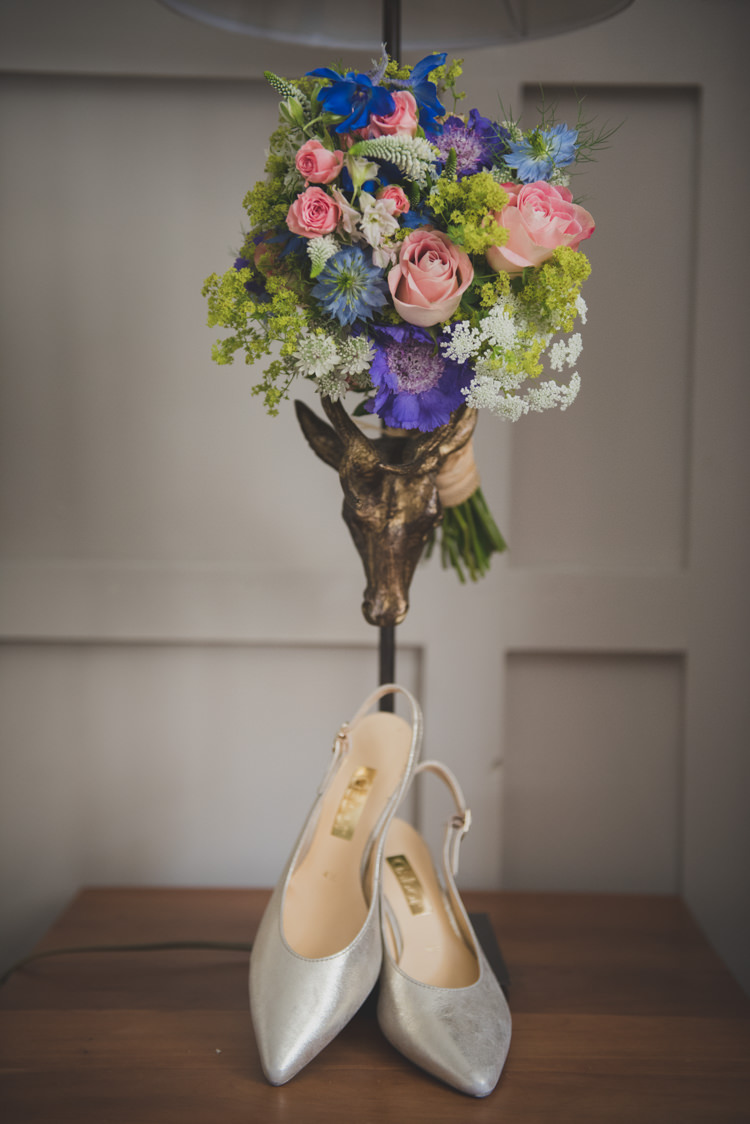 Pink Blue Green Bouquet Bride Bridal Flowers Victorian Railway Station Wedding http://annamorganphotography.co.uk/