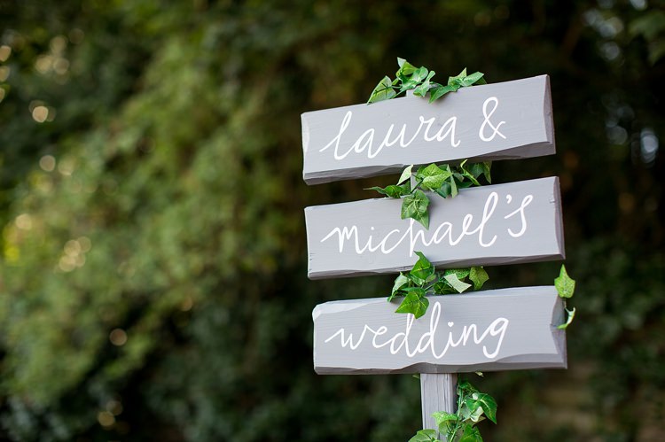 Grey White Painted Sign Post Pastel Country Garden Wedding http://www.katherineashdown.co.uk/