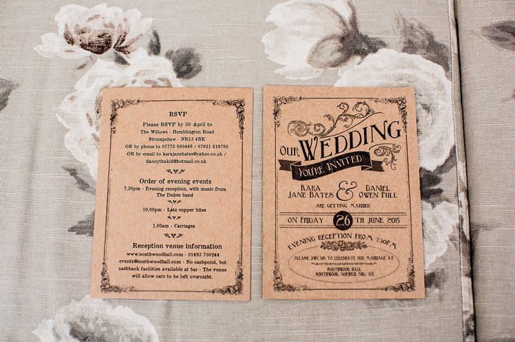 Kraft Brown Paper Stationery Invitation Typographic Natural Soft Stylish Luxe Wedding http://www.katherineashdown.co.uk/