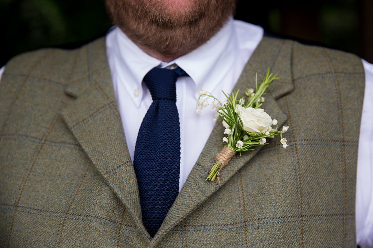 Twine Buttonhole White Flowers Groom Natural Soft Stylish Luxe Wedding http://www.katherineashdown.co.uk/