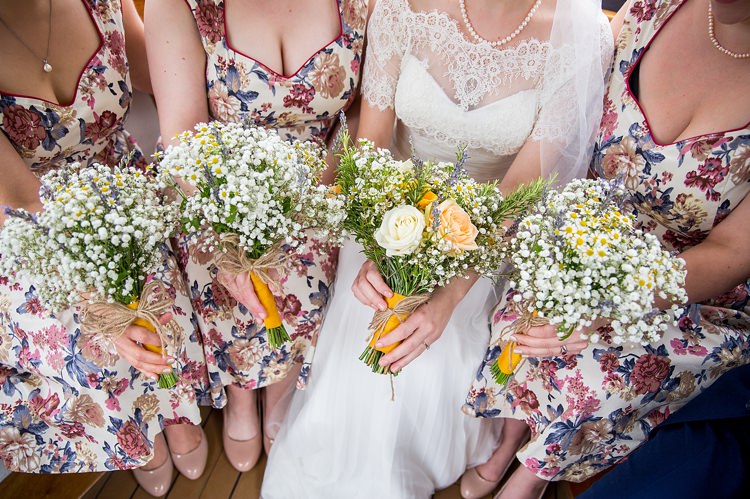 Daisy Gypsophila Bouquets Bride Bridal Roses Peach Floral Mustard Boathouse Wedding http://www.katherineashdown.co.uk/